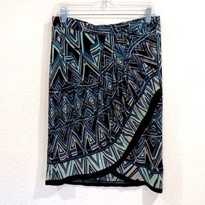 Nic + Zoe Print Faux Wrap Jersey Skirt